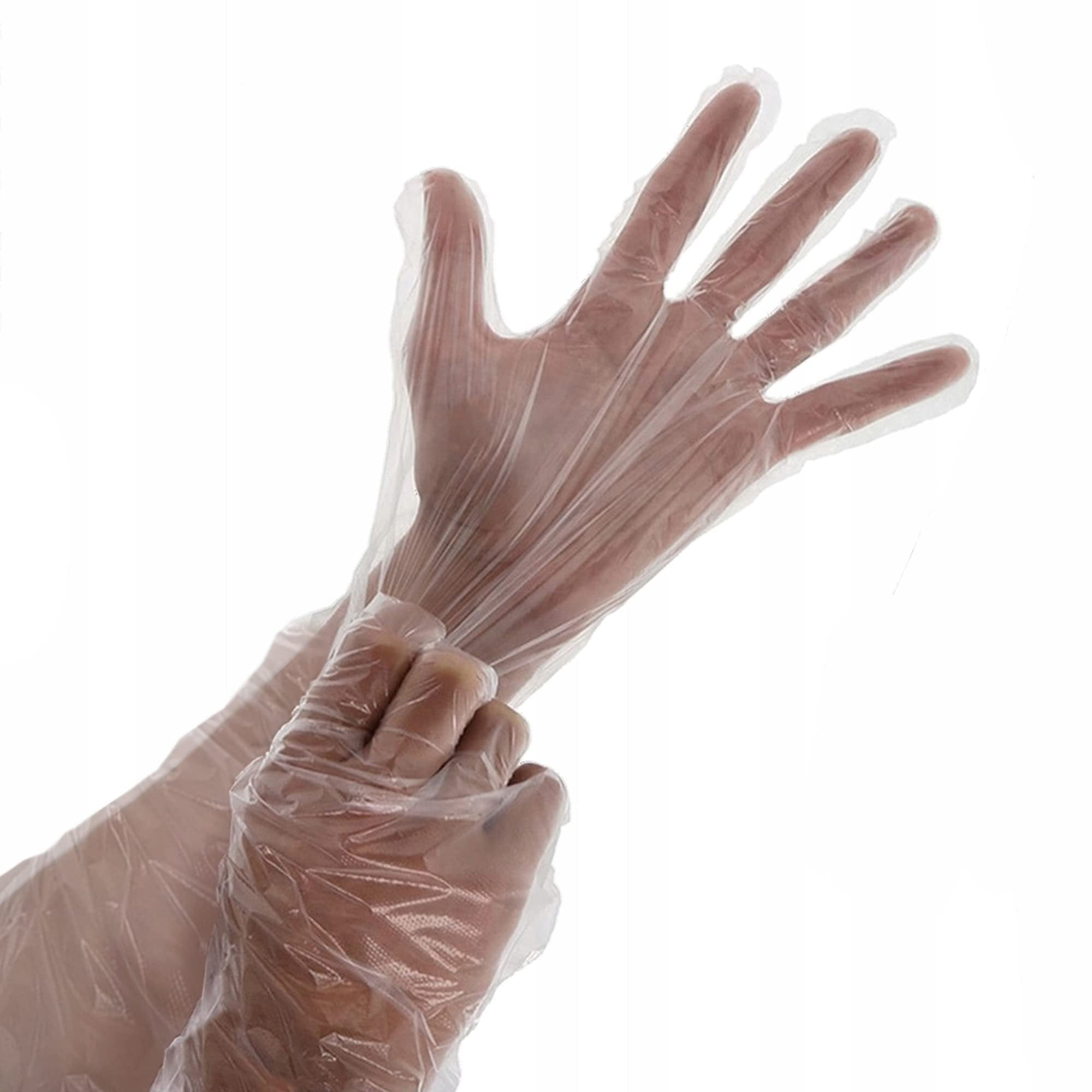 High Density Polyethylene Elbow Gloves 22". Pack of 2000 Clear Plastic ...