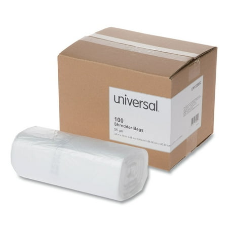 Universal High-Density Shredder Bags, 56 gal Capacity, 100/Box -UNV35952