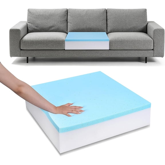 High Density Upholstery Foam 22"x22", 6" Thick Couch Cushion Replacement, Supportive Soft Sofa Cushion Inserts for Chair, RV, Boat, Cut to Size