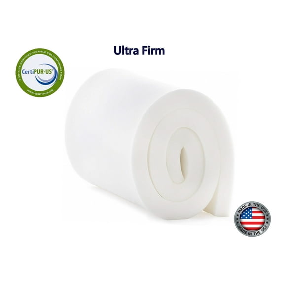 High Density Upholstery Foam Cushion 2"x 24"x 80" (52ILD) "Ultra Firm" Couch Cushion Replacement, Foam Padding (White) by Ritchie Foam & Mattress