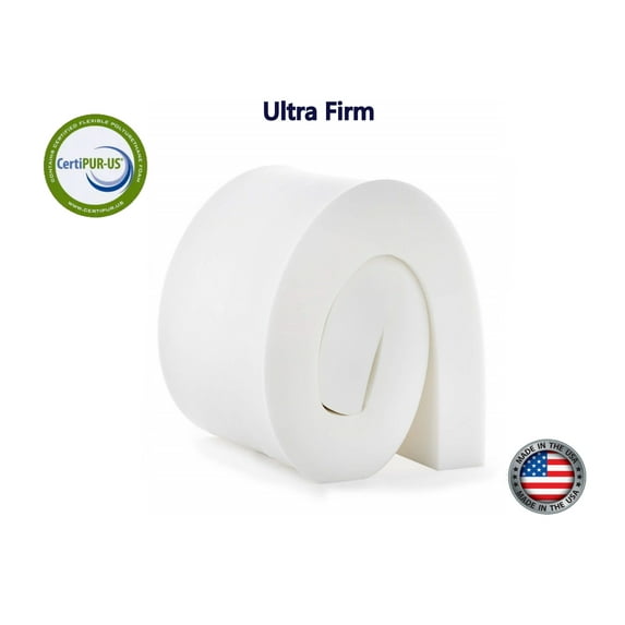 High Density Upholstery Foam Cushion 6"x 24"x 80" (52ILD) "Ultra Firm" Couch Cushion Replacement, Foam Padding (White) by Ritchie Foam & Mattress