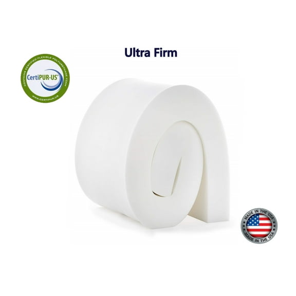 High Density Upholstery Foam Cushion 6"x 24"x 80" (52ILD) "Ultra Firm" Couch Cushion Replacement, Foam Padding (White) by Ritchie Foam & Mattress