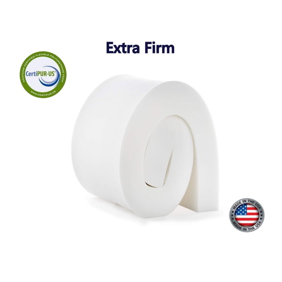 High Density Upholstery Foam Cushion 7"T x 24"W x 80"L (50ILD) "Extra Firm" Couch Cushion Replacement, Foam Padding, (White) by Ritchie Foam & Mattress