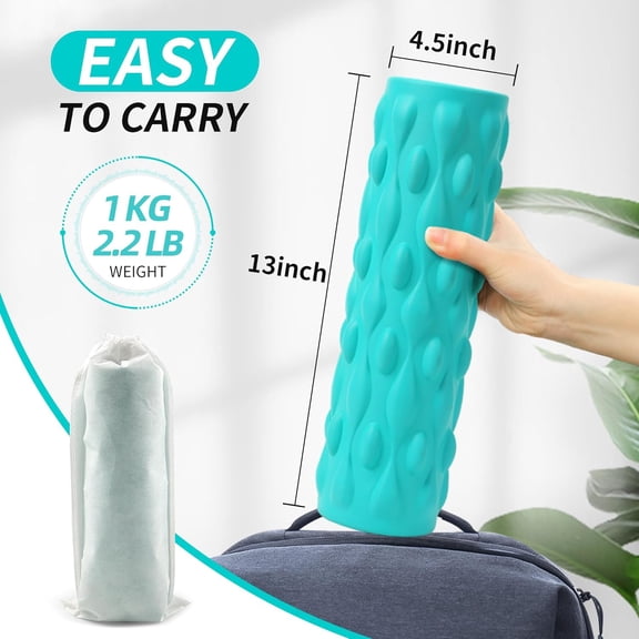 High-Density Vibrating Foam Roller Blue with 4 Customizable Speeds for Deep Tissue Massage, Muscle Recovery and Pain Relief -Rechargeable with Portable Bag