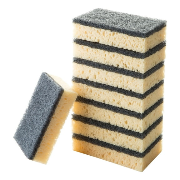 High-Density Wave Dishwashing Sponge - Colorful Cleaning Block for Kitchen - 8 Pack