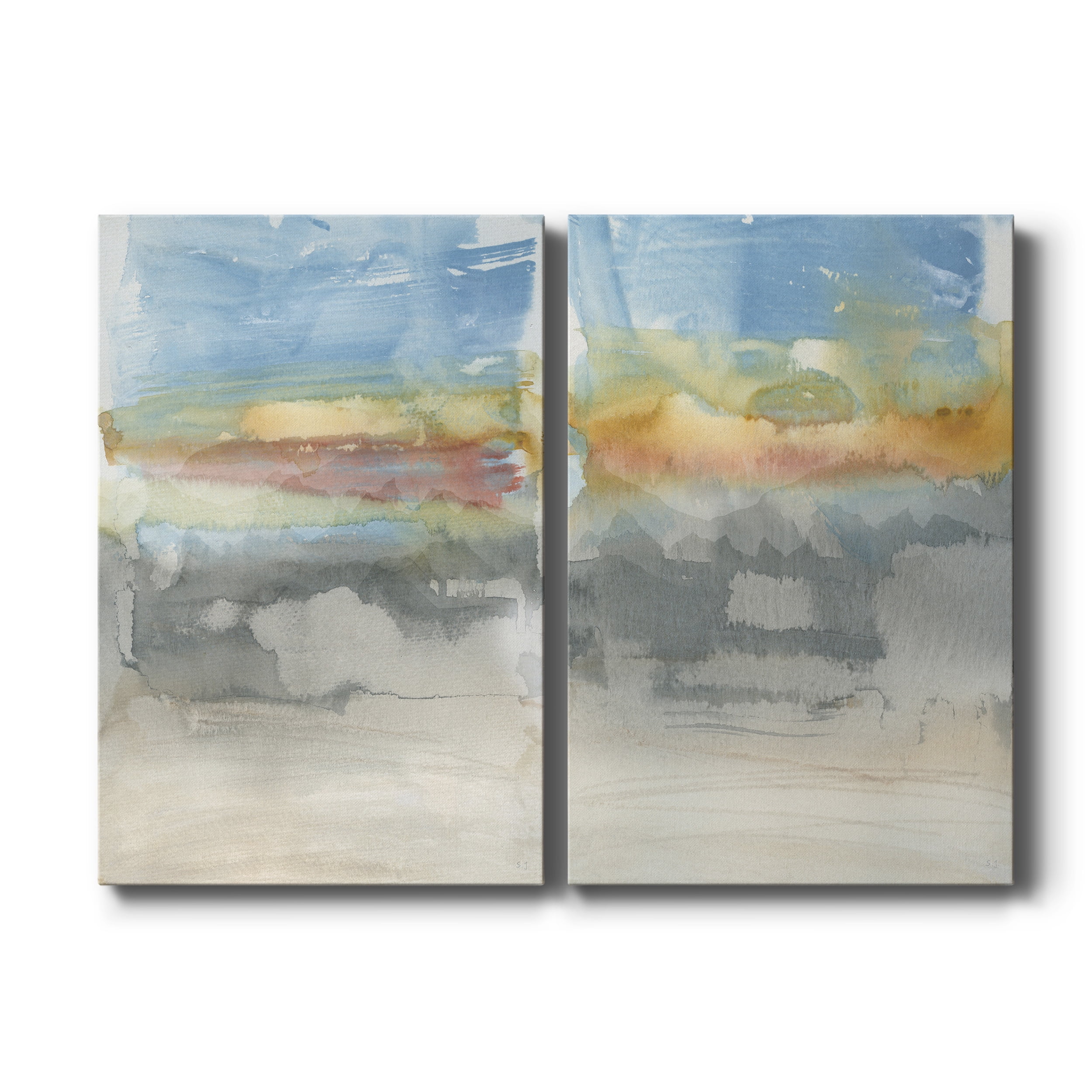 High Desert Sunset I Premium Gallery Wrapped Canvas - Ready to Hang - Set of 2 - 12 x 18 Each
