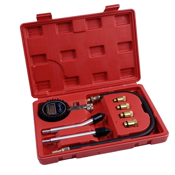 High Digital Compression Tester with Adapters and Hose Suitable for Car Motorcycle Engine Repair and Maintenance