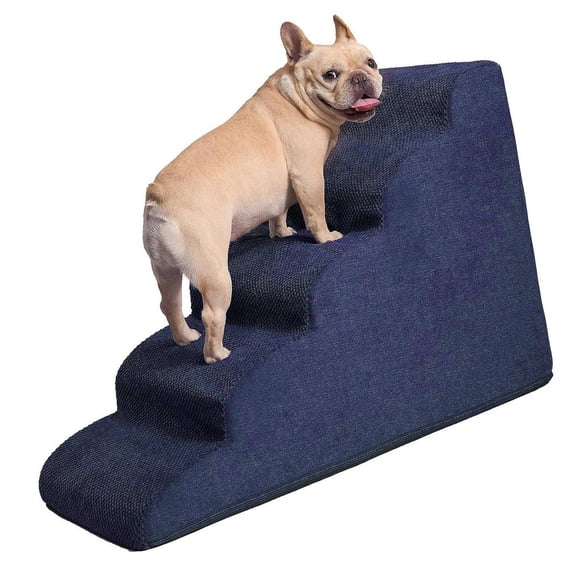 High Dog Stairs For High Beds 5-Step Dog Steps For Small Dogs And Cats Curved Pet Stairs For High Bed Climbing Non-Slip Balanced Pet Step Indoor Stairs For Small Pets Older Dogs