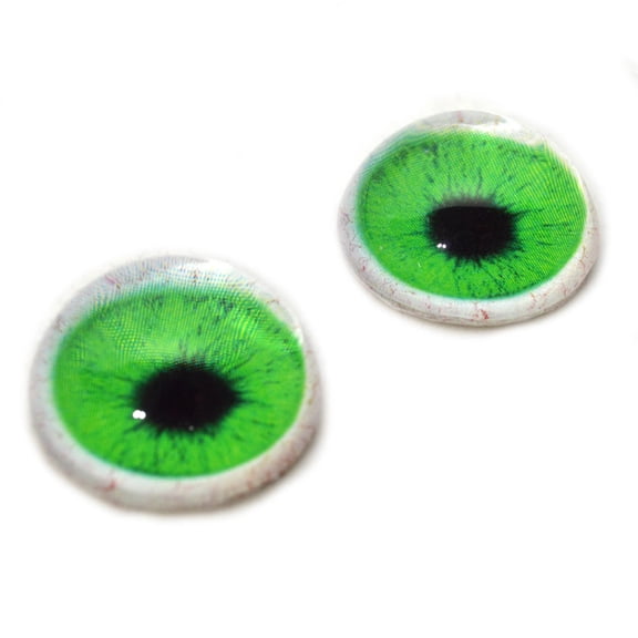 High Domed Bright Green Human Glass Eyes
