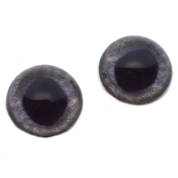 High Domed Dark Gray Realistic Cat Glass Eyes