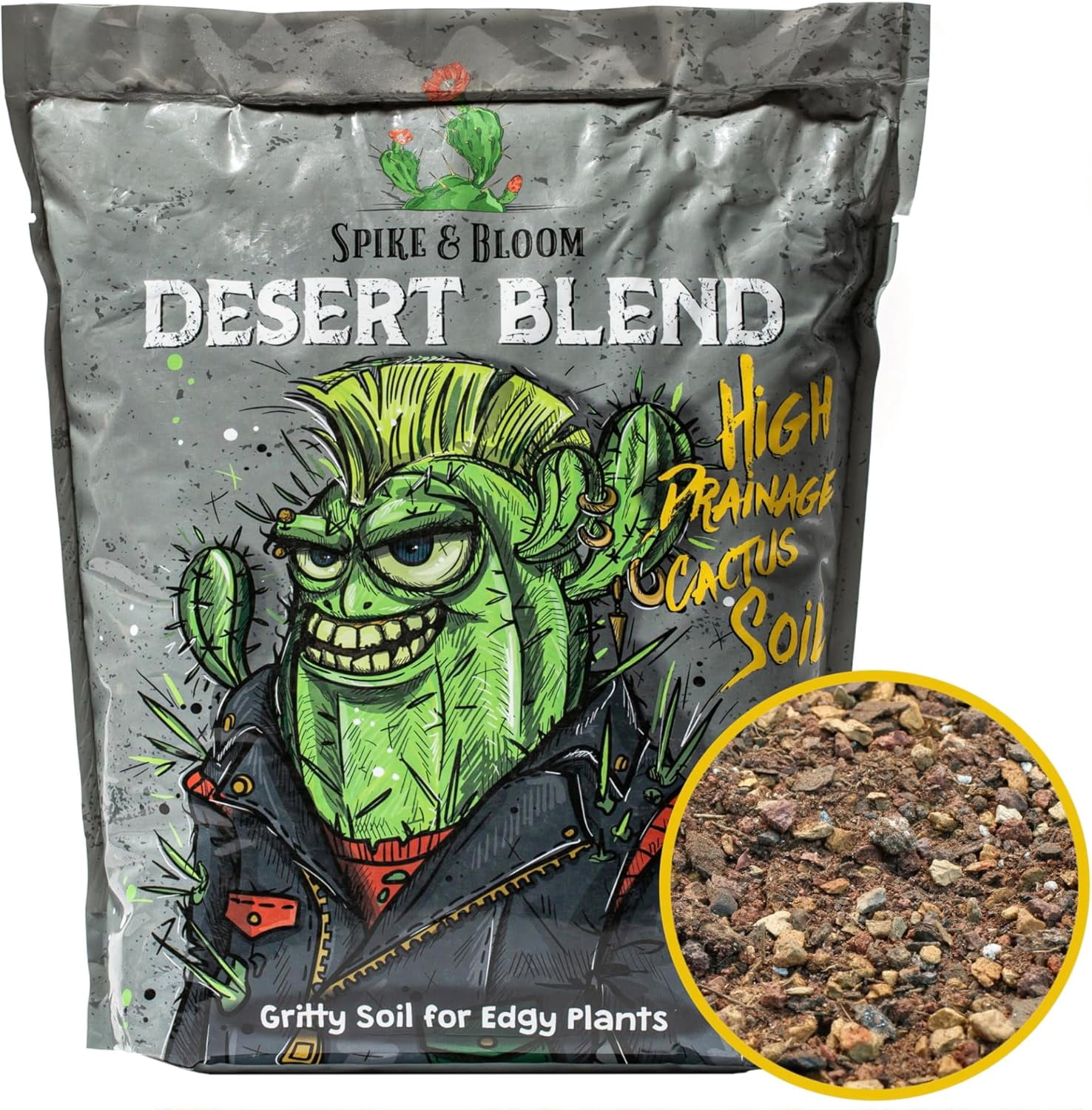 High Drainage Cactus Soil Potting Mix with Mycorrhizal Fungi - 8 Pounds ...