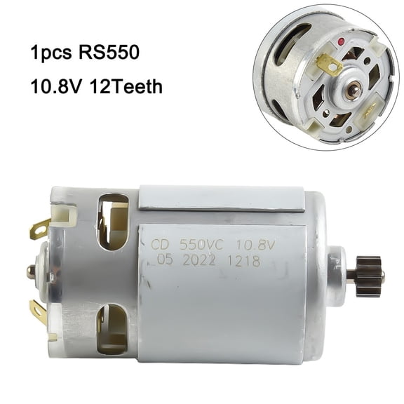 High Drill Motor for 10.8V 12V 14.4V Electric Drills, 9/12 Teeth RS550 Replacement Motor, Copper Core Metal Gear for Rechargeable Lithium Tools(10.8V 12teeth)