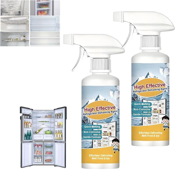 High Effective Refrigerator Defrosting Agent,Freezer Defroster, Refrigerator Cleaner Inside, Fridge Freezer De-Icer Spray,Highly Effective Defrosting Spray for Refrigerators