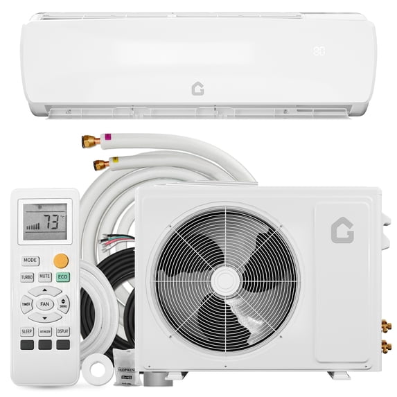 High-Efficiency 12000 BTU Ductless Mini Split Wall-Mounted Air Conditioner & Heater – 19 SEER2 Inverter, Cools & Heats Rooms Up to 750 Sq. Ft, Quiet Operation, Pre-Charged