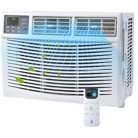 High-Efficiency 12000 BTU Window Air Conditioner, 115V Unit with Wi-Fi, Remote Control, Energy-Saving, Cools Up to 550 Sq.Ft., White