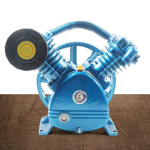 High-Efficiency 175PSI 5.5HP Twin Cylinder V-Type Air Compressor Pump Head - Double Stage, Low Energy Consumption for Industrial and Commercial Use