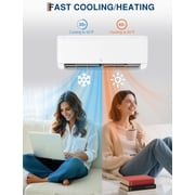 High-Efficiency 18000 BTU Ductless Mini Split Wall-Mounted Air Conditioner - 19 SEER2 Inverter with Heat Pump, Cools & Heats up to 1250 Sq. Ft, 230V, Alexa Compatible, White, US Standard