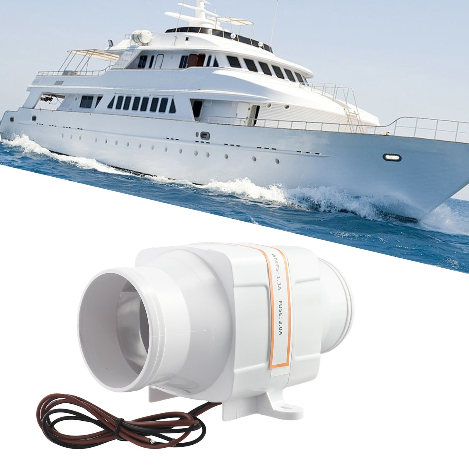 High Efficiency 24V DC Inline Fan 3 Inch for Boats Galleys and Engine ...