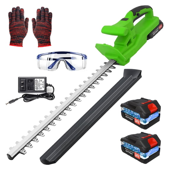 High Efficiency 24V Electric Hedge Trimmer, 20" Double Blade Cordless Hedge Shear for Home Garden Trimming & Outdoor Landscaping