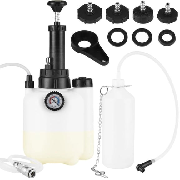 High Efficiency 3 Liter Manual Brake Fluid Bleeding Pump Kit With Pressure Controls Valves For Safe Brake System Care