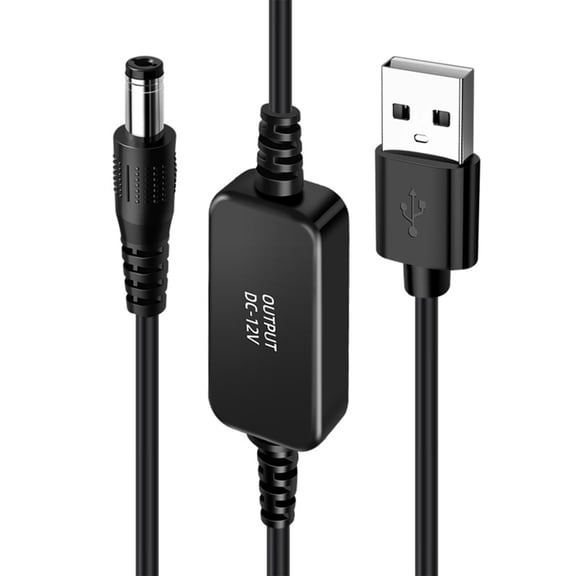 High Efficiency 5V to 12V Voltages Boost Cable USB to DC5.5mm Adapter Cord for Powering Routers from Mobile Powerbanks