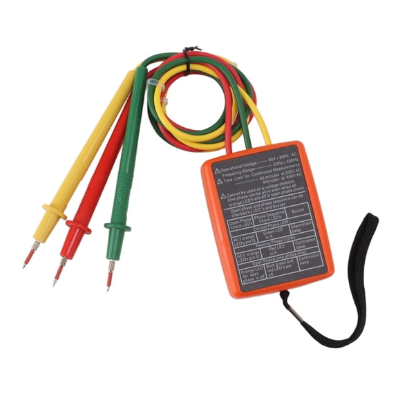 High Efficiency 60V-600V Three-Phase Sequence Meter with LED Indicator for AC Phase Rotation Testing