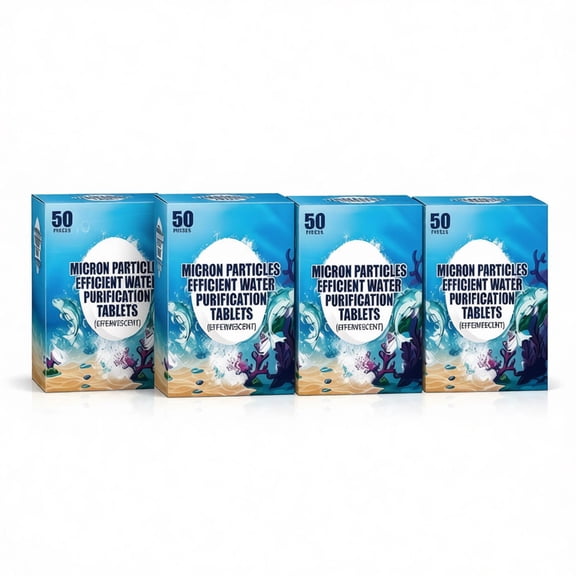 High-Efficiency Aquarium Water Clarification Tablets,Quickly Purifies Aquarium & Farm Water, Long-Lasting & Efficient, Safe for Aquatic Life, Easy-to-Use, Clear Water Treatment(4Box)