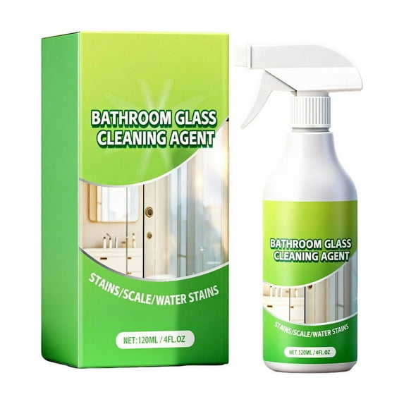 High-Efficiency Bathroom Glass Cleaner for Stubborn Stains – Versatile, Gentle, and Non-Irritating Formula Ideal for Shower Glass, Mirrors, Tiles, and Sinks for Daily Household Use