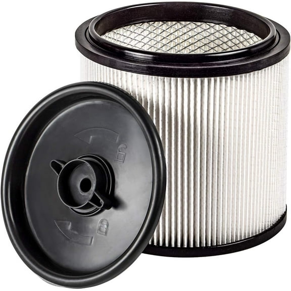 High-Efficiency Cartridge Filter for Wet/Dry Vacuum, Traps Fine Dust and Allergens, Compatible with 516 Gallon Models