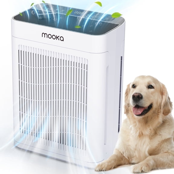 Air Purifiers for Home Large Room Up to 2500 Ft² With Double Air Intake,Washable Pre-Filters, Air Purifier for Bedroom ,HEPA Air Cleaner for Dust, Pets,White