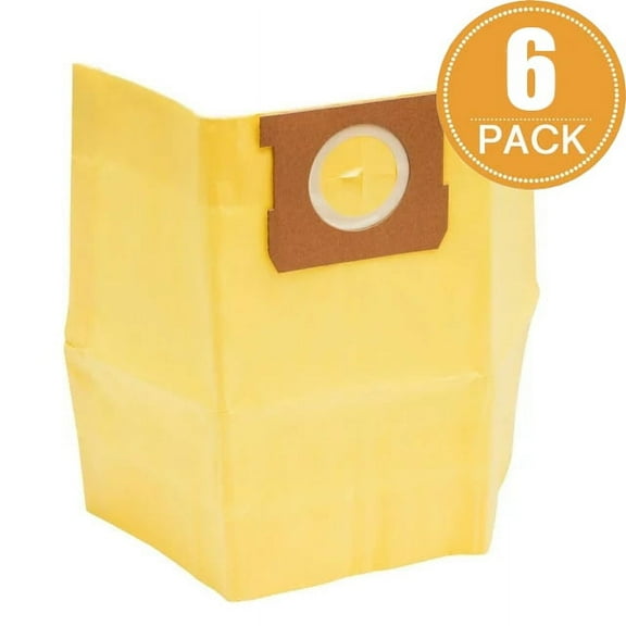 High-Efficiency Dust Bag, 6-Pack, VHB35 3701, Fits HART 3-5 Gallon Wet/Dry Vacuum Cleaners