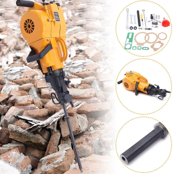 High-Efficiency Gasoline Rock Drill 27kg Lightweight, No Power Needed, 6m Max Depth, Magnesium Alloy Construction for Mining, Construction, and Quarrying