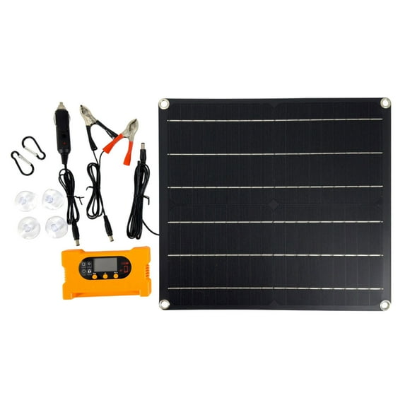 High Efficiency Monocrystalline Solar Panel Kits 25W 18V Solar Charging Panel with Charging Controller for Boats Camping