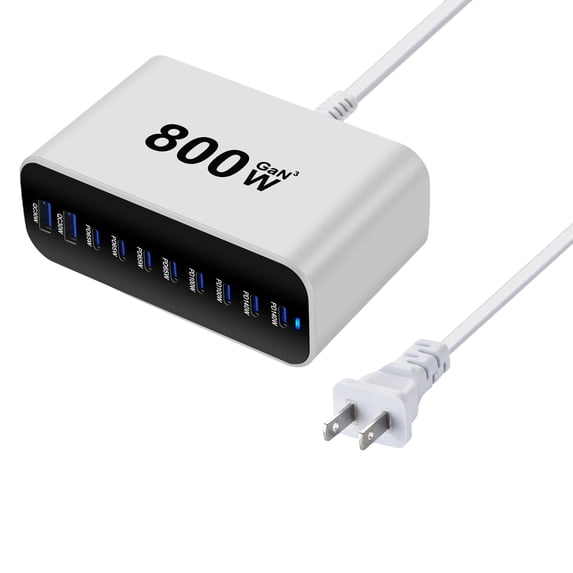High Efficiency Power Adapter USB 800W Output and Type C Port Desktop Charging Hub Perfect for Simultaneous Charging