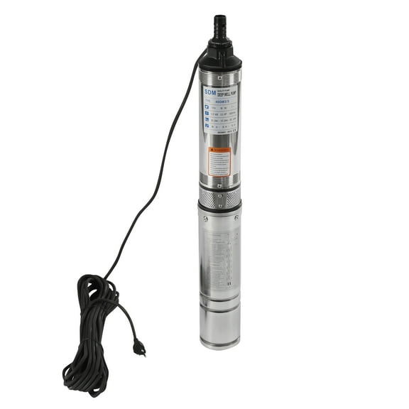 High Efficiency Submersible Water Pump with 49ft Cable, Stainless Steel Casing, Low Noise Operation, and 3420 RPM for Pumping Groundwater
