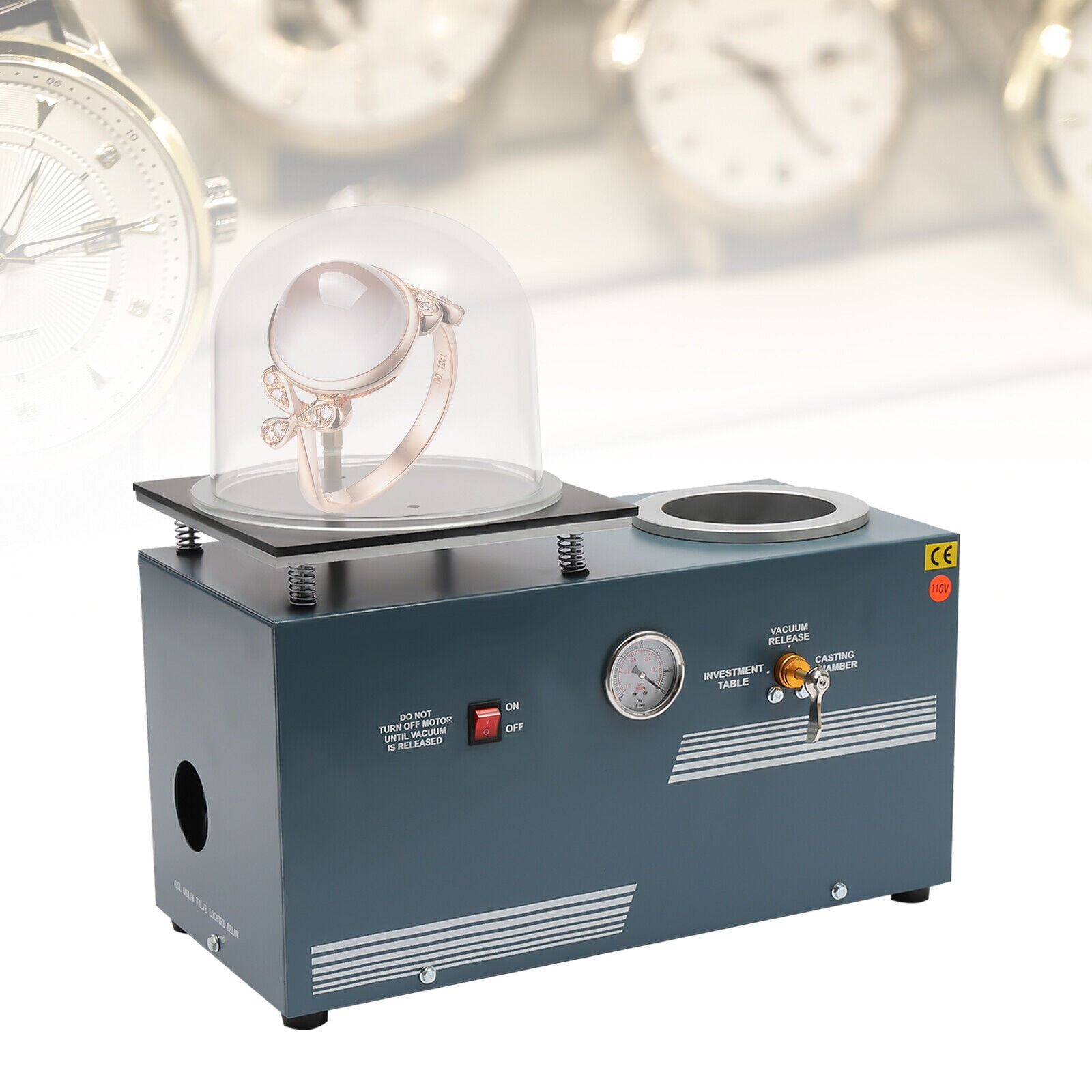 High Efficiency Vacuum Casting Machine, 375W, 2L Air Pump Capacity, Metal Air Switch, with Plexiglass Vacuum Hood, for Reducing Burrs and Bubbles