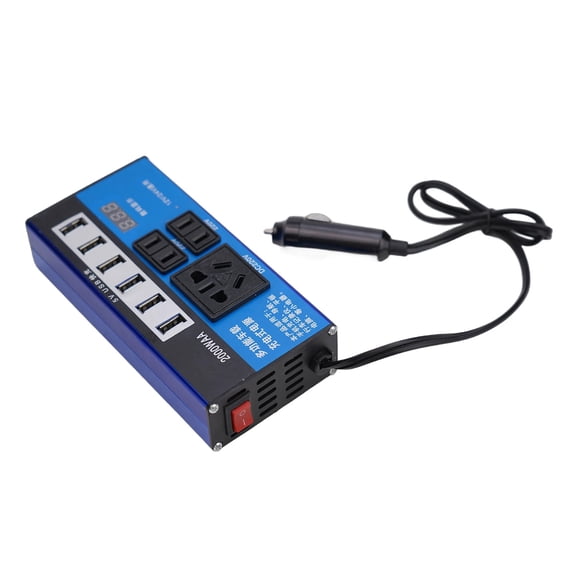 High Efficiency Vehicle Car Inverter Safe and Stable 12V To 110V / 24V To 220V, 1500W Power Adapter With 6 Charging Port