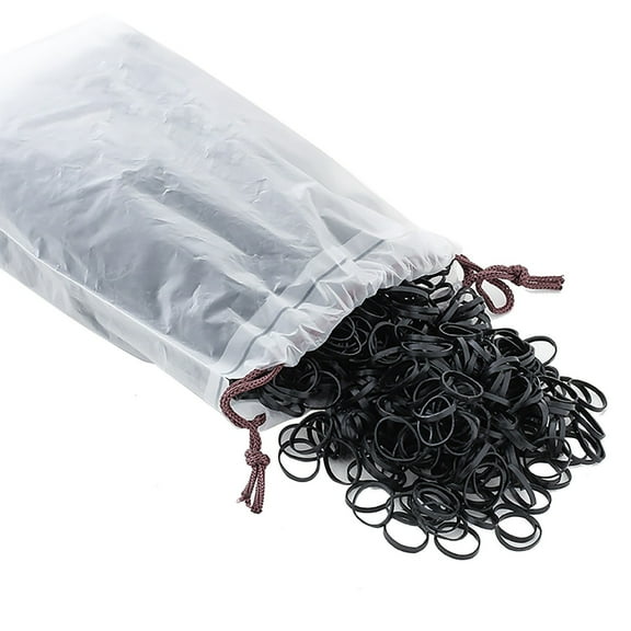 High Elastic Black Hair Rope Rubber Band - Non-Hurt Hair Ring Disposable Durable for All Hair Types