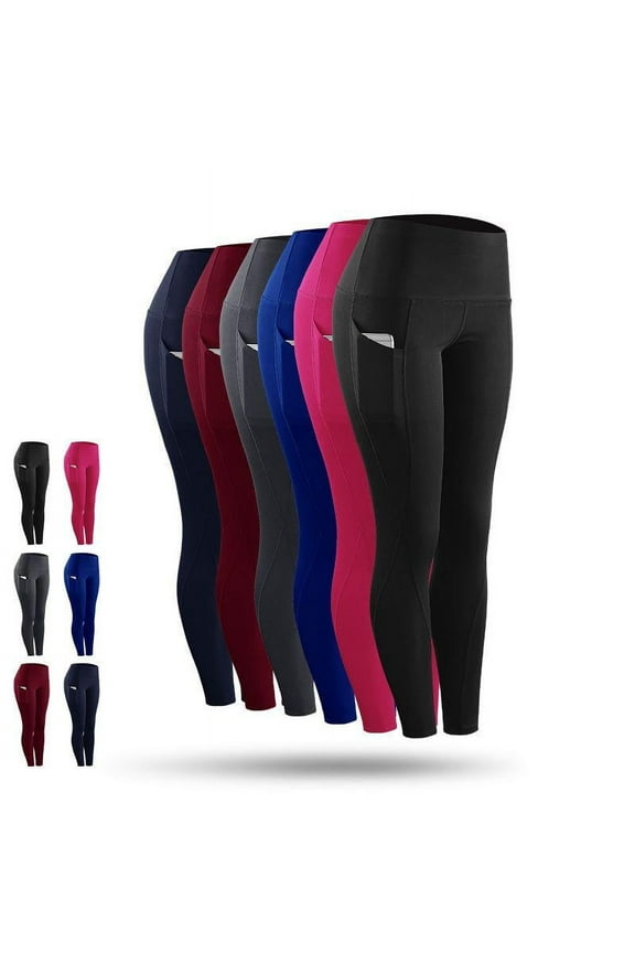 High Elastic Leggings Pant Women Solid Stretch Compression Sportswear Casual Yoga Jogging Leggings Pants With Pocket