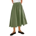 thumbnail image 1 of High Elastic Waist Women Solid Color Long Swing Skirt with Pocket, 1 of 6