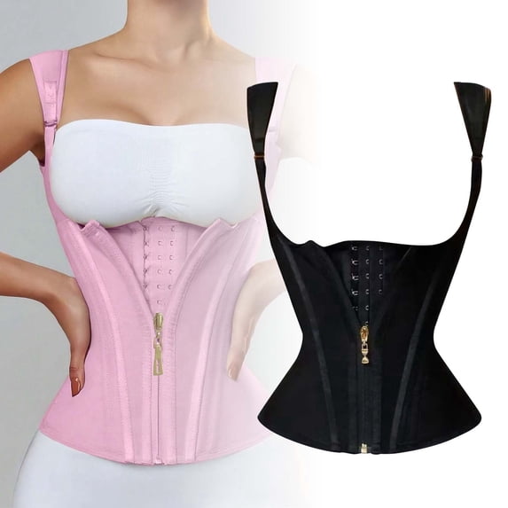 High Elasticity Body Shaping Waistband for Enhanced Posture | Waist Vest with Retro Zipper Buckle Design | Lightweight Fishbone Support for Comfort