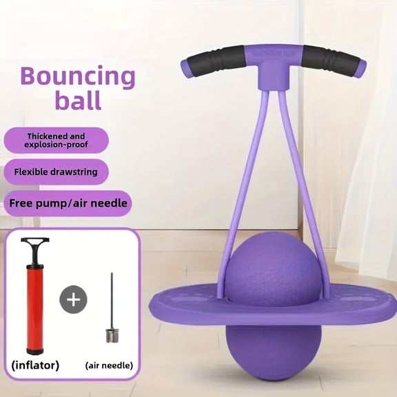 A High-Elasticity Bounce Ball for Fitness and Outdoor Fun - Durable, Wear-Resistant Design with Thick Load-Bearing and Flexible Handle, Perfect for Various Activities, No Battery Required