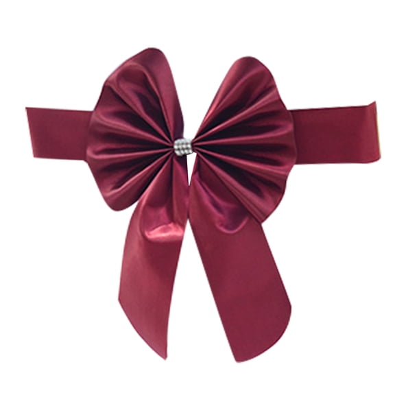 High Elasticity Chair Back Decoration, Satins Bows Stretch Chair Sashes Tie , Installation for Home Use