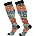 thumbnail image 1 of High Elasticity Compression Socks, High Knee Socks Adult Universal Leisure Relieve Fatigue, Abstract Flowers Travel Daily with Running (1 Pair) Gift, 1 of 7