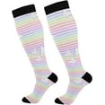 thumbnail image 1 of High Elasticity Compression Socks, High Knee Socks Adult Universal Leisure Relieve Fatigue, Spring Summer Travel Daily with Running (1 Pair) Gift, 1 of 7