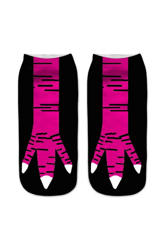 High Elasticity Funny 3D Printed Chicken Pattern Ankle Socks for Women and Men Novelty Short Socks Party Gag Gift