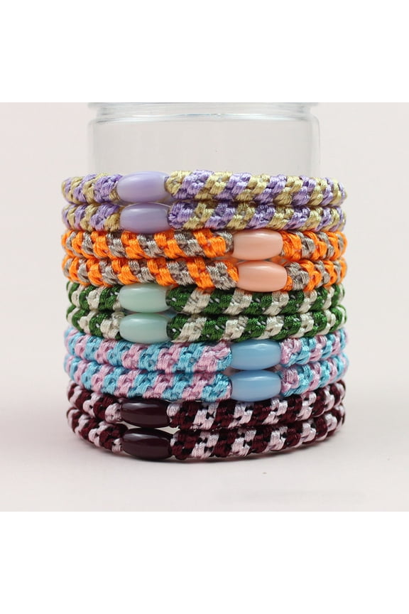 High Elasticity Hair Bands 10-Pack - Soft Stretchy Hair Loops for Women & Girls, Ponytail Holders, Dough Twists Braid Accessories, Comfy Headband Like Rubber