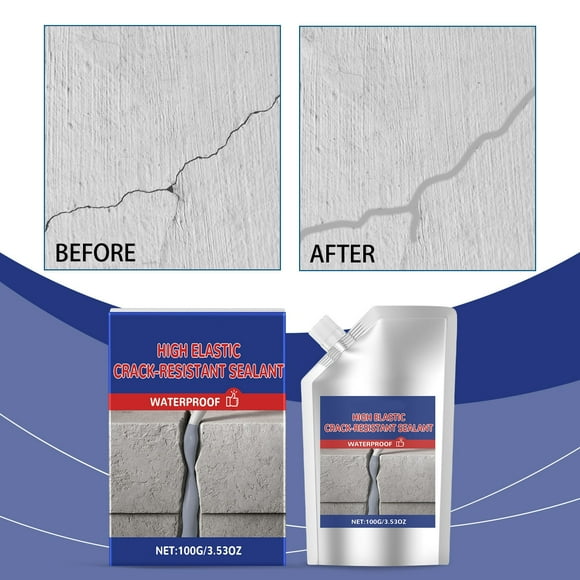 High Elasticity Waterproof Concrete Crack Sealant - Polyurethane Deep Penetrating Formula - Fast Drying Indoor Outdoor Universal Repair - Strong Adhesion, UV Resistant - 1 Pack