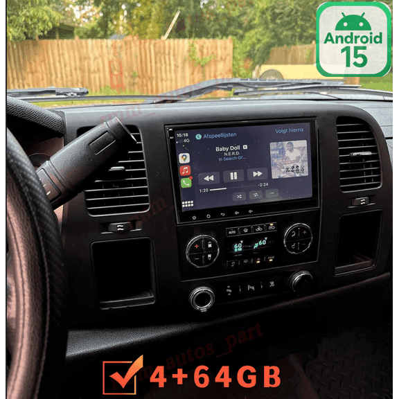 High-End 4+64G Android 15 Car Stereo For Chevrolet Silverado 2007-2013 - 8" IPS Touchscreen with CarPlay & GPS Navigation & AHD Camera