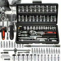 High-End 46/216pc Professional Tool Set, 1/2", 1/4", 3/8" Drive Ratchet & Wrench Set for Auto & Bicycle Repair, Racing Grade Mechanics Tools